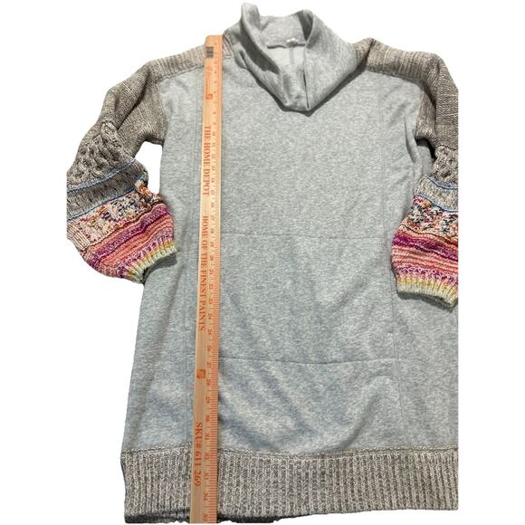 Daily Practice Anthropologie Sweater Cozy Cowl Neck Women’s L Embroidered - Picture 4 of 11